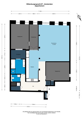 Floorplan - Wittenburgergracht 67, 1018 MX Amsterdam